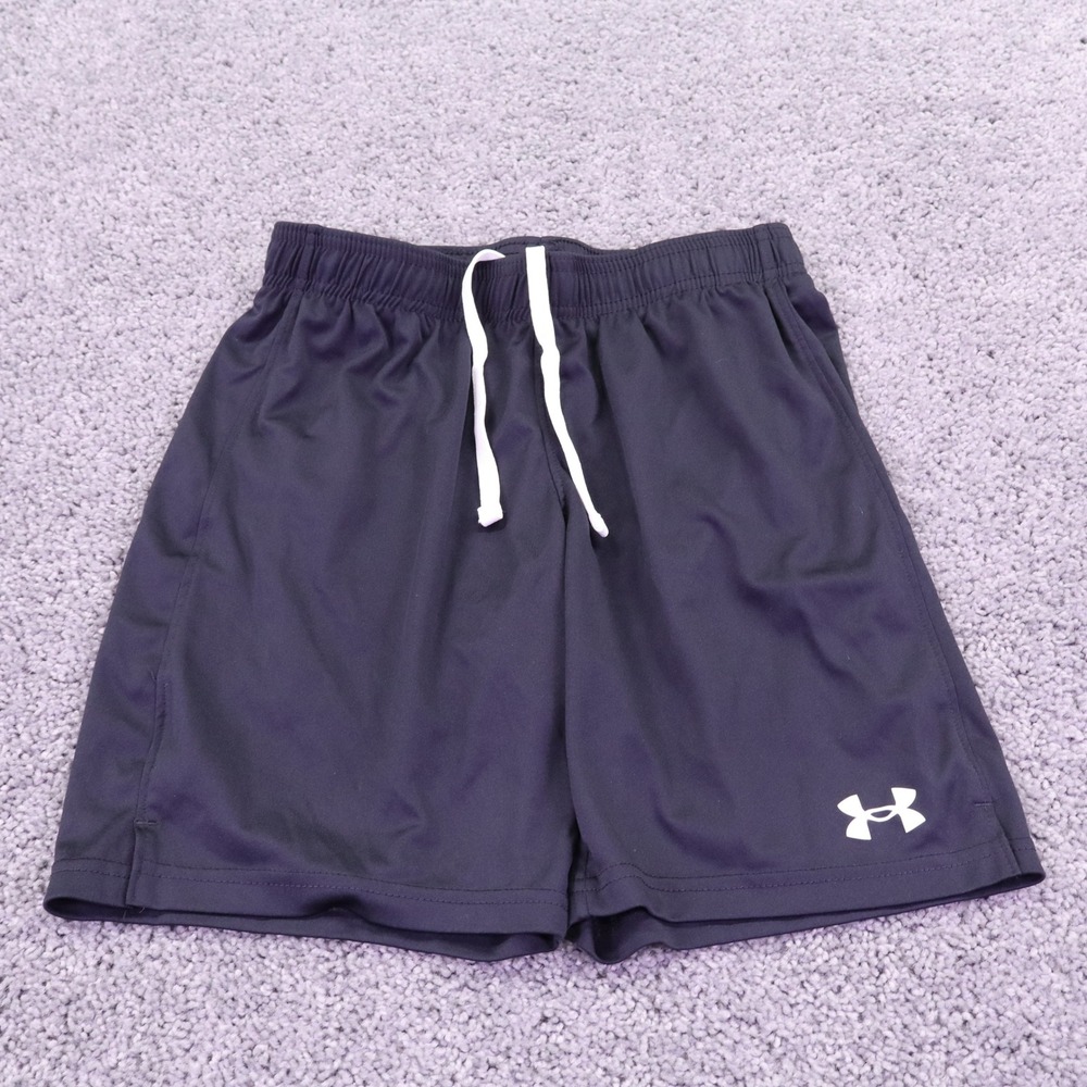 Under Armour Shorts Boys Large Black HeatGear Loose Fit Drawstring Athletic Gym